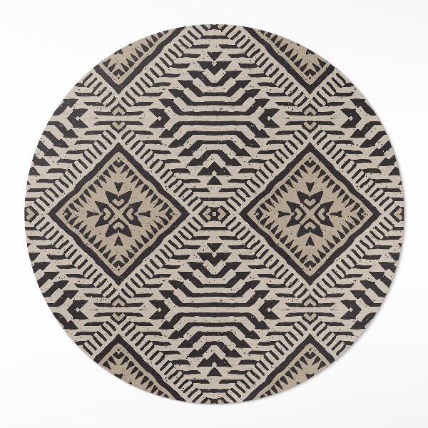 Rond pvc tapijt Indiaas boho ornamentenontwerp