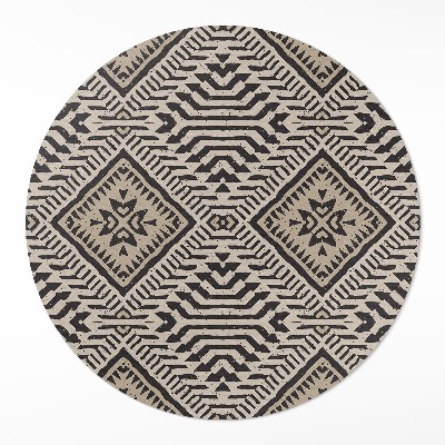 Rond pvc tapijt Indiaas boho ornamentenontwerp