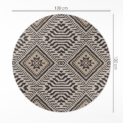 Rond pvc tapijt Indiaas boho ornamentenontwerp