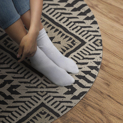 Rond pvc tapijt Indiaas boho ornamentenontwerp