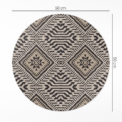 Rond pvc tapijt Indiaas boho ornamentenontwerp
