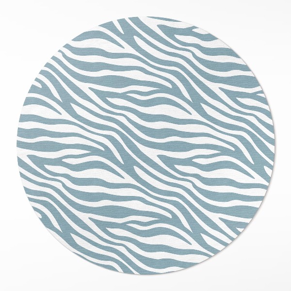 Vinyl vloerkleed rond Abstracte boho-golven in pastelblauw