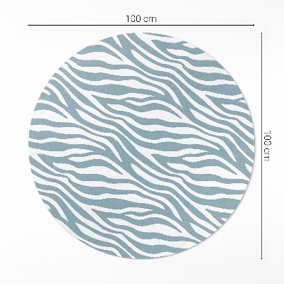 Vinyl vloerkleed rond Abstracte boho-golven in pastelblauw