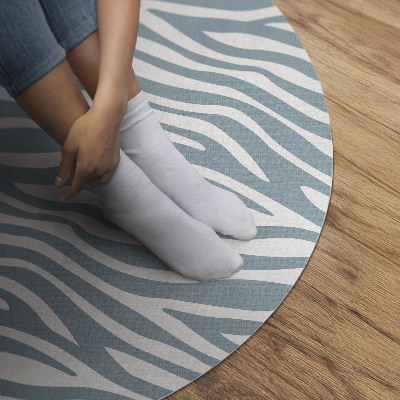 Vinyl vloerkleed rond Abstracte boho-golven in pastelblauw