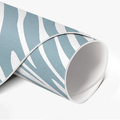 Vinyl vloerkleed rond Abstracte boho-golven in pastelblauw