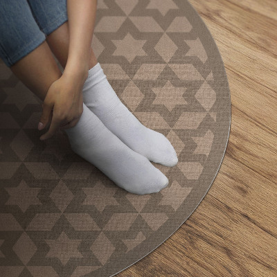 Vinyl vloerkleed rond Regelmatig sterren decoratief patroon