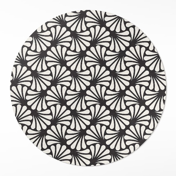 Pvc mat rond Geometrie ginkgo bladeren artdeco glamour
