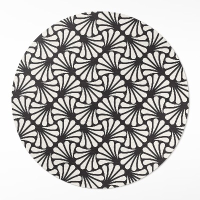 Pvc mat rond Geometrie ginkgo bladeren artdeco glamour
