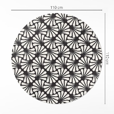 Pvc mat rond Geometrie ginkgo bladeren artdeco glamour