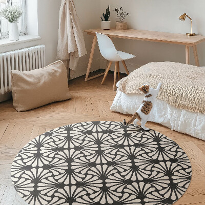 Pvc mat rond Geometrie ginkgo bladeren artdeco glamour