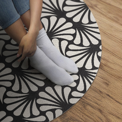 Pvc mat rond Geometrie ginkgo bladeren artdeco glamour