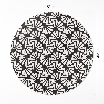 Pvc mat rond Geometrie ginkgo bladeren artdeco glamour