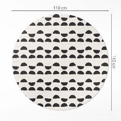 Vinyl vloerkleed rond Onregelmatig halve manen boho-patroon