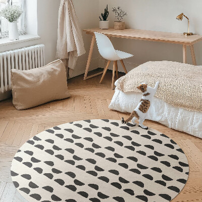 Vinyl vloerkleed rond Onregelmatig halve manen boho-patroon