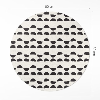 Vinyl vloerkleed rond Onregelmatig halve manen boho-patroon