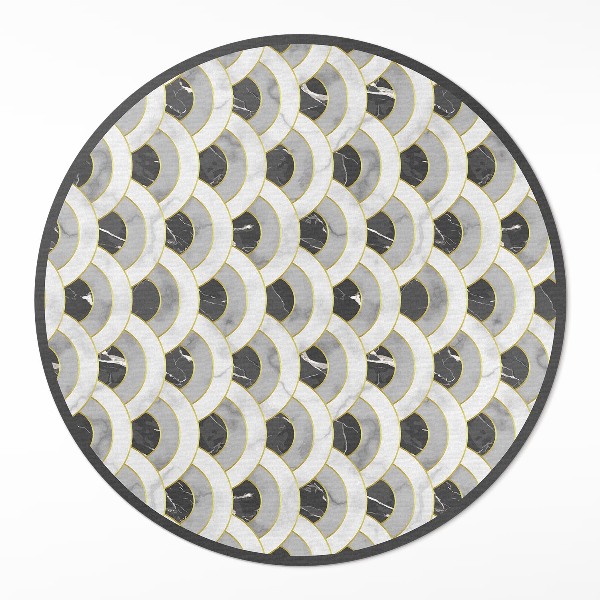 Rond pvc tapijt Steen schubben marmer regelmatig patroon