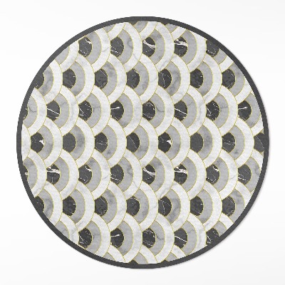 Rond pvc tapijt Steen schubben marmer regelmatig patroon