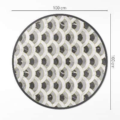 Rond pvc tapijt Steen schubben marmer regelmatig patroon