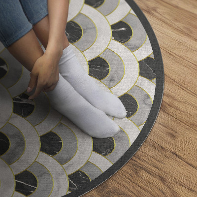 Rond pvc tapijt Steen schubben marmer regelmatig patroon