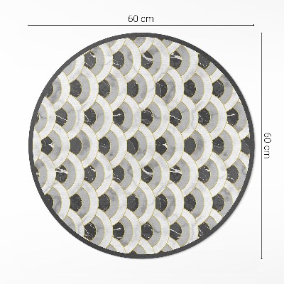 Rond pvc tapijt Steen schubben marmer regelmatig patroon