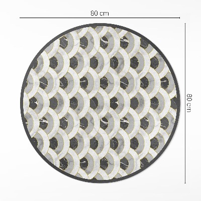 Rond pvc tapijt Steen schubben marmer regelmatig patroon