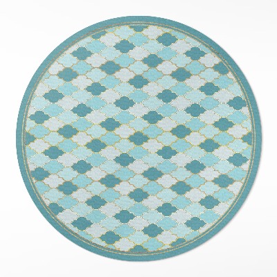 Vinyl vloerkleed rond Blauwe mozaïek decoratieve tegels