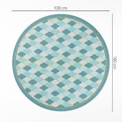 Vinyl vloerkleed rond Blauwe mozaïek decoratieve tegels
