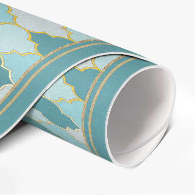 Vinyl vloerkleed rond Blauwe mozaïek decoratieve tegels