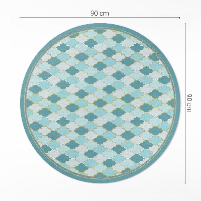 Vinyl vloerkleed rond Blauwe mozaïek decoratieve tegels