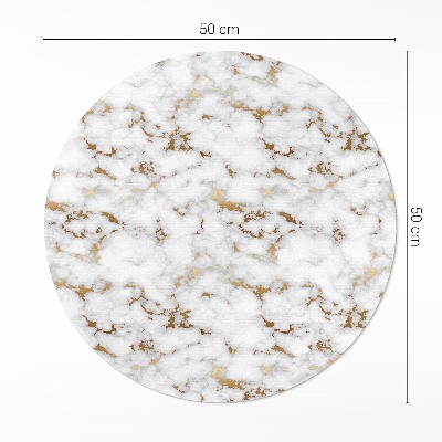 Pvc mat rond Licht marmer, een modieuze steen
