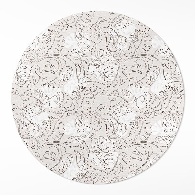 Rond pvc tapijt Minimalistische boho monsterabladeren