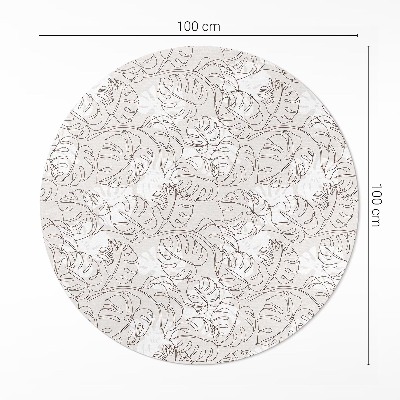 Rond pvc tapijt Minimalistische boho monsterabladeren