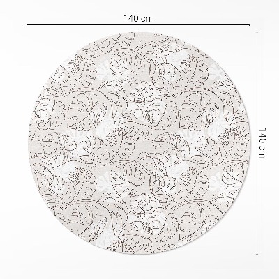 Rond pvc tapijt Minimalistische boho monsterabladeren