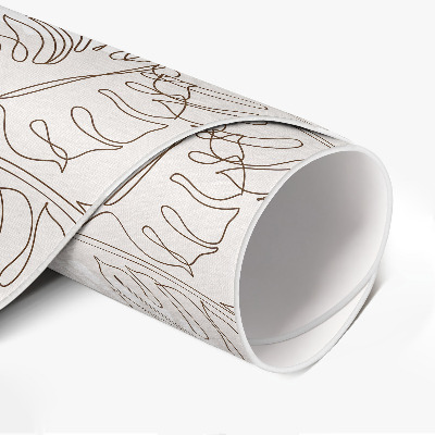 Rond pvc tapijt Minimalistische boho monsterabladeren