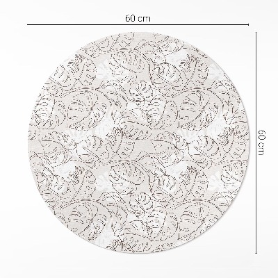 Rond pvc tapijt Minimalistische boho monsterabladeren