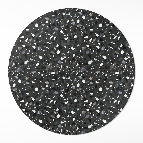 Rond pvc tapijt Donker decoratief steengoed