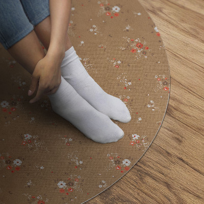 Rond pvc tapijt Kleine wilde bloemen, boho vintage stijl