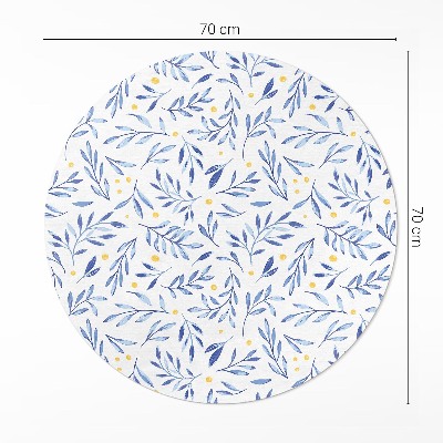 Vinyl vloerkleed rond Aquarel takjes bladeren stippen boho