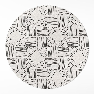 Pvc mat rond Lineair vlecht decoratief vintage patroon