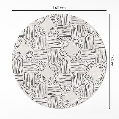 Pvc mat rond Lineair vlecht decoratief vintage patroon