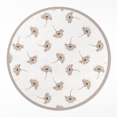 Vinyl vloerkleed rond Delicate boho madeliefjes