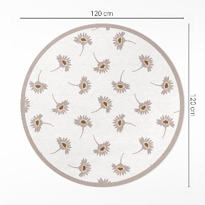 Vinyl vloerkleed rond Delicate boho madeliefjes