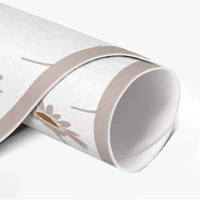 Vinyl vloerkleed rond Delicate boho madeliefjes