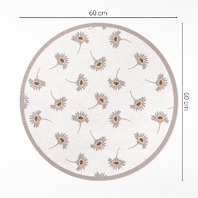 Vinyl vloerkleed rond Delicate boho madeliefjes