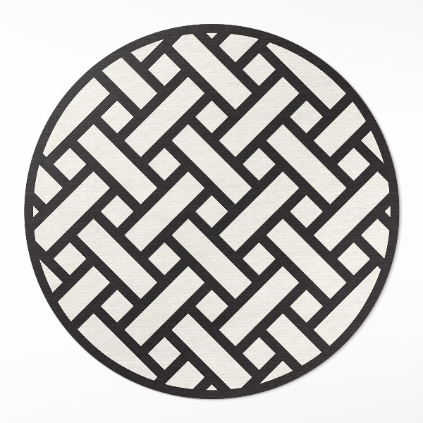 Pvc mat rond Eenvoudige illustratie van rieten weefwerk