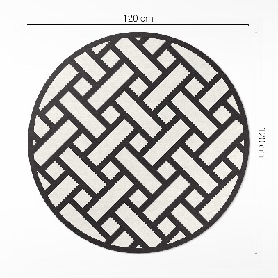 Pvc mat rond Eenvoudige illustratie van rieten weefwerk
