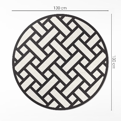 Pvc mat rond Eenvoudige illustratie van rieten weefwerk