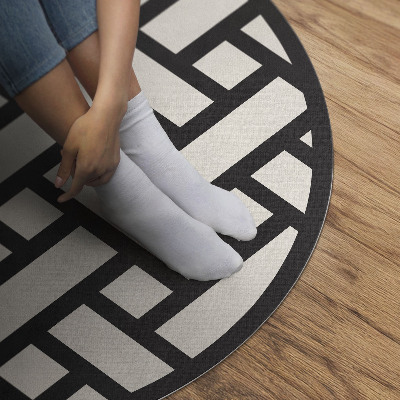 Pvc mat rond Eenvoudige illustratie van rieten weefwerk