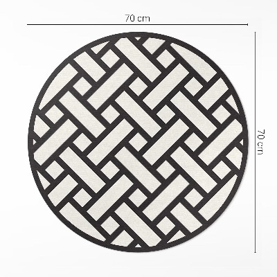 Pvc mat rond Eenvoudige illustratie van rieten weefwerk