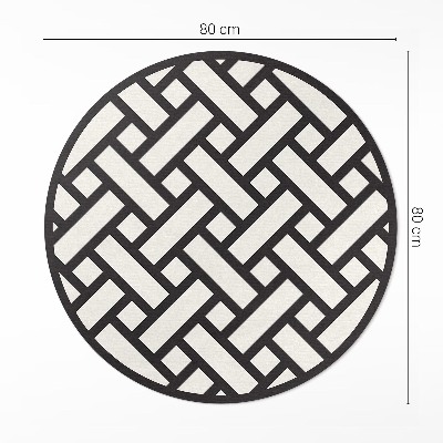 Pvc mat rond Eenvoudige illustratie van rieten weefwerk